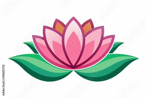 lotus of the valley flower illustration on white background