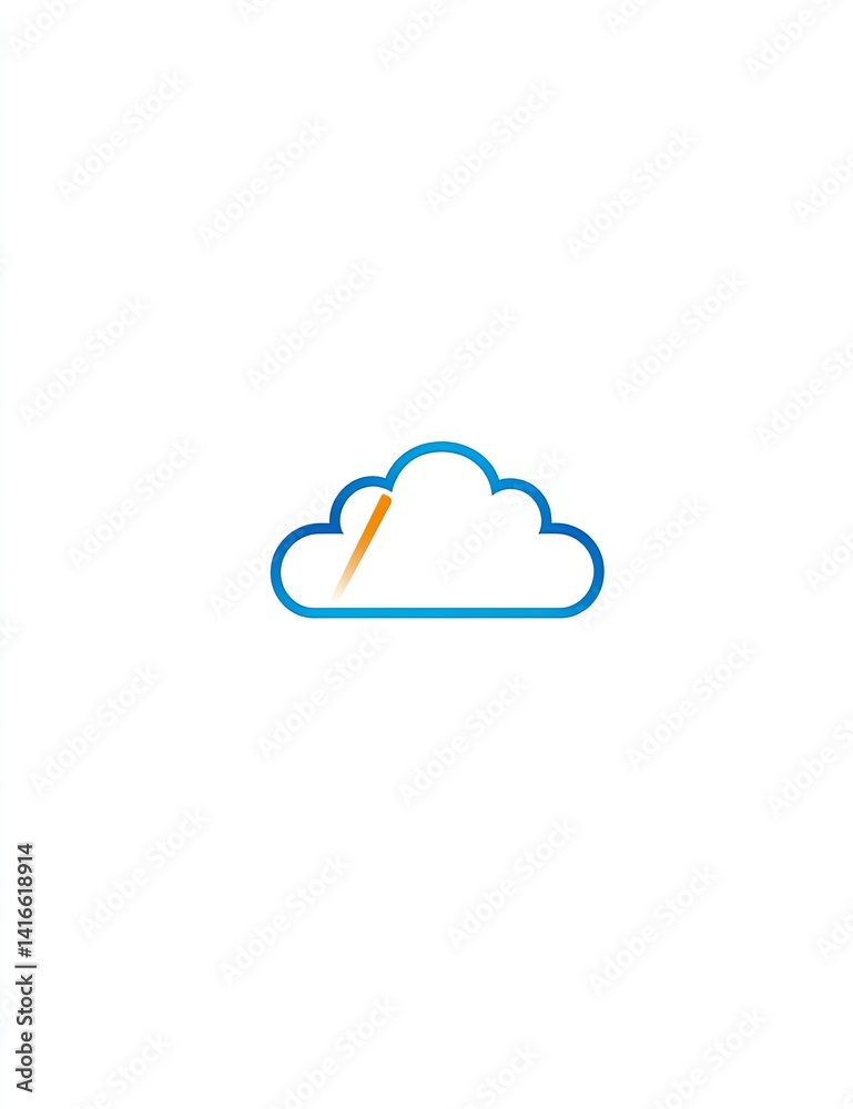 Simple cloud icon with gradient fill Simple cloud icon with gradient fill