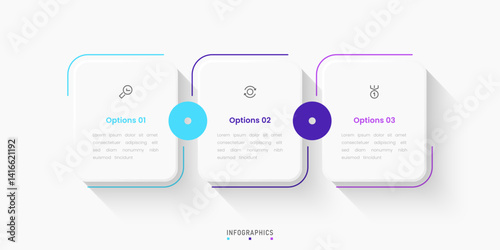 Vector Infographic label design template with icons and 3 options or steps. Can be used for process diagram, presentations, workflow layout, banner, flow chart, info graph.