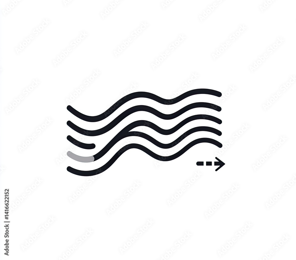Abstract wavy lines flowing right, suggesting movement or progression Abstract wavy lines flowing right, suggesting movement or progression