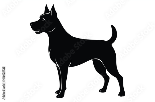 Dog silhouette, vector art, illustration, animals, cartoon on white background