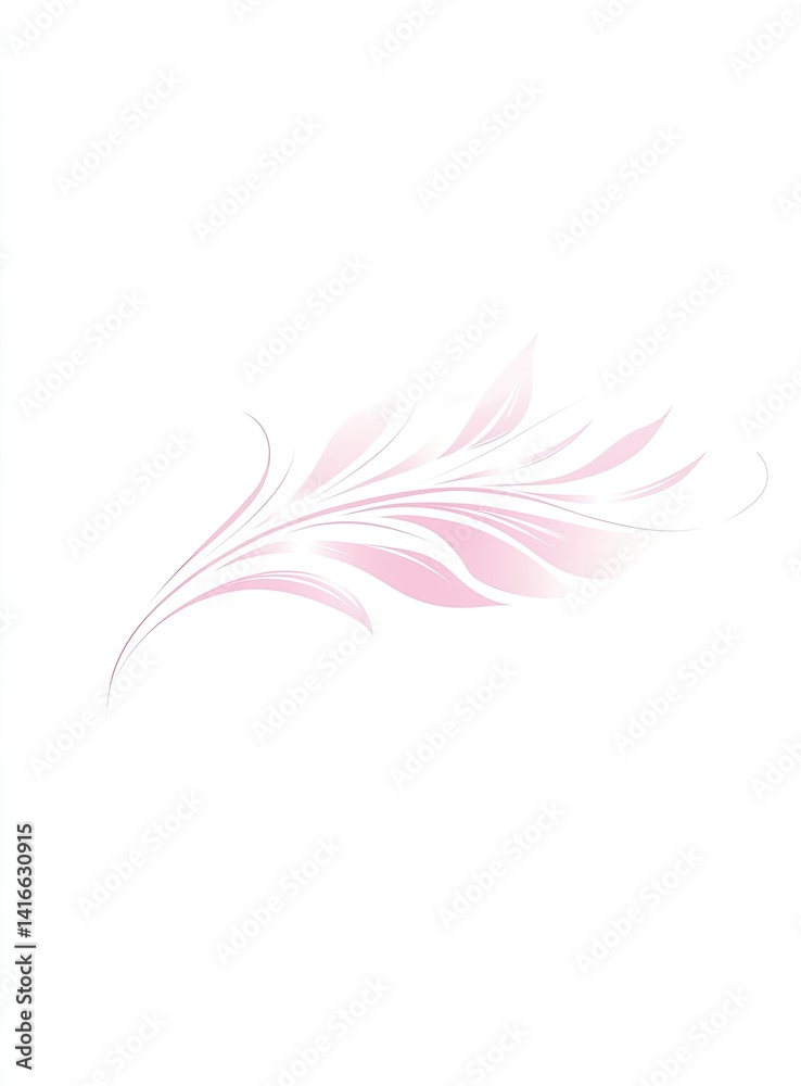 Obraz premium Delicate pink floral design, graceful curves and soft shading