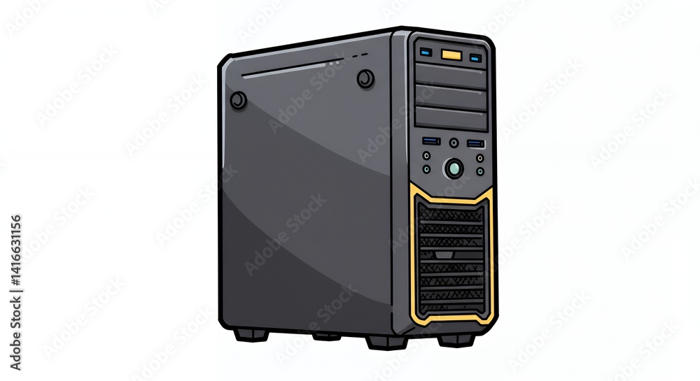 Obraz premium Modern computer case illustration