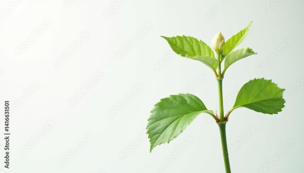 Single, delicate sapling against pure white backdrop, item, one, new Single, delicate sapling against pure white backdrop, item, one, new
