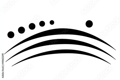 Abstract arc design with layered curves and dots