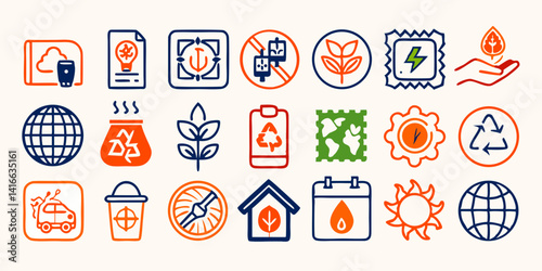 Fitness vector icons set for web design and business logo illustration