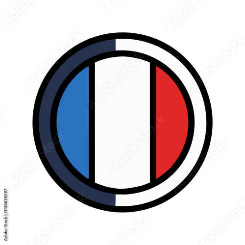 Free Download Round French flag icon with tricolor design - GFXLoad