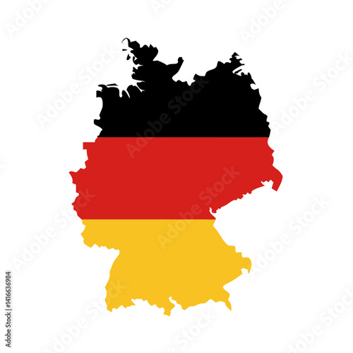 Map of Germany with national flag colors