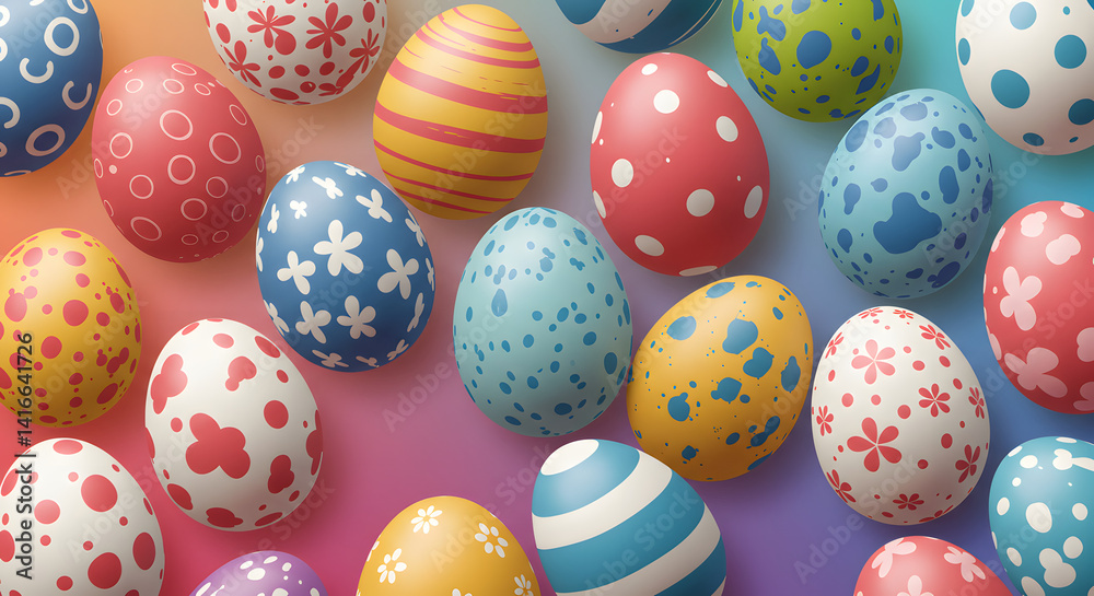 Fototapeta premium Decorated Easter Egg Background