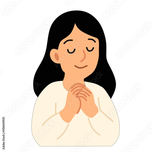 Medium woman vector Give thanks