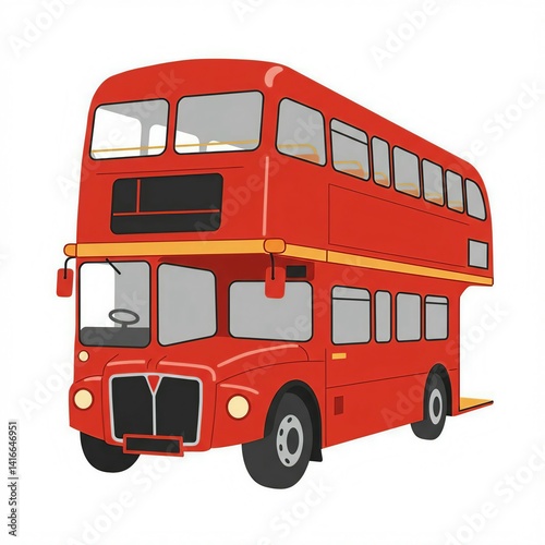 red double decker bus illustration 