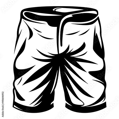 Monochromatic drawing of summer shorts, ready for a casual day out