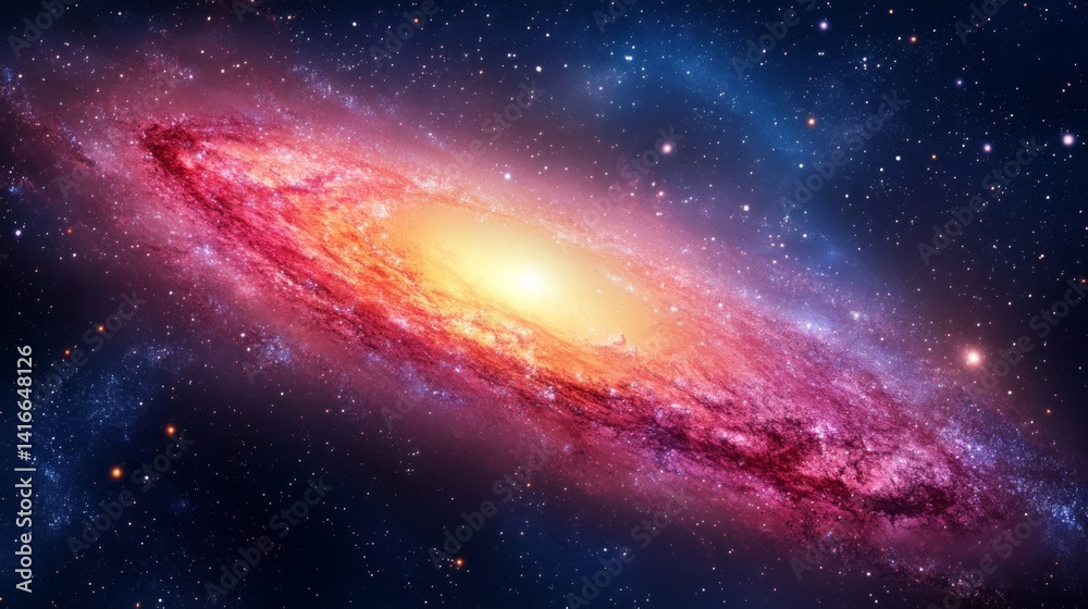 Fototapeta premium Vibrant Spiral Galaxy in Deep Space