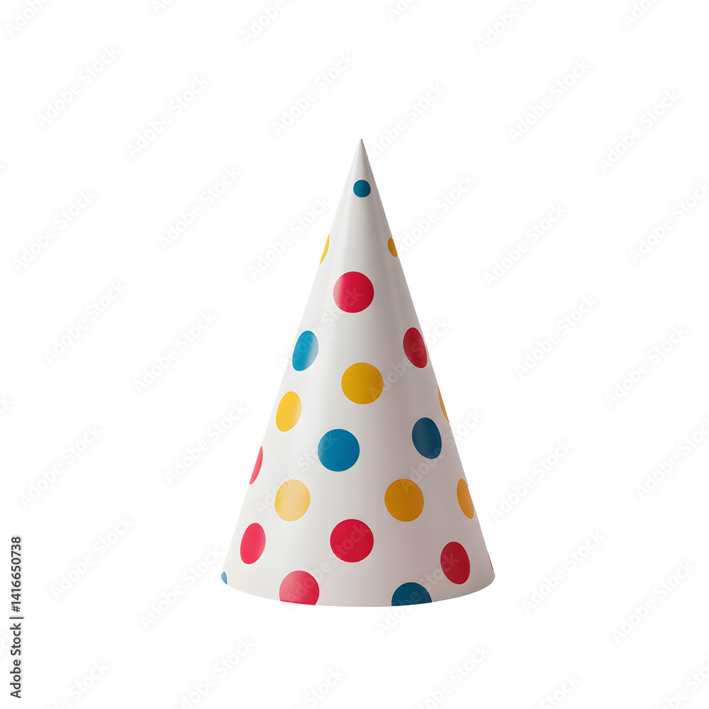custom made wallpaper toronto digitalColorful Party Hat with Red Yellow and Blue Dots on White Background