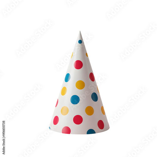 Wallpaper Mural Colorful Party Hat with Red Yellow and Blue Dots on White Background Torontodigital.ca