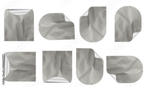 Blank Paper Sticker Tag Lable Texture Set For Mockup Template