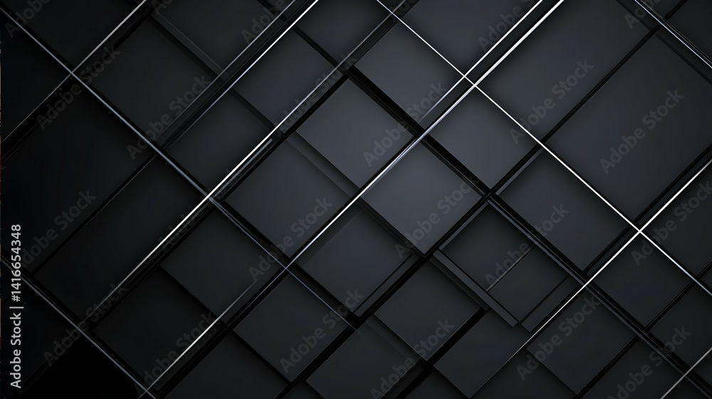 Obraz premium Simple grid design texture on black background