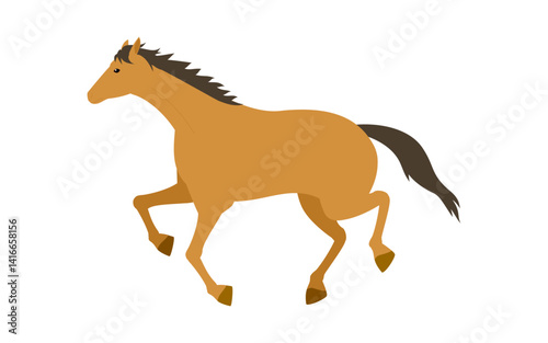 走る馬のシンプルなベクターイラスト