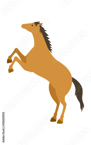 立ち上がる馬のシンプルなベクターイラスト