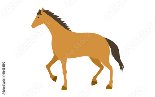 歩く馬のシンプルなベクターイラスト