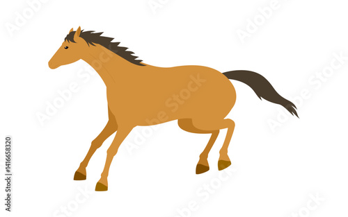 走る馬のシンプルなベクターイラスト