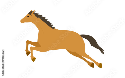 ジャンプする馬のシンプルなベクターイラスト