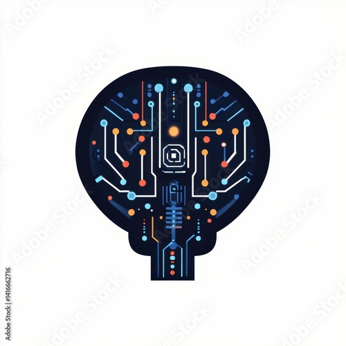Lightbulb Circuit Board Design Illustrating Artificial Intelligence Concept