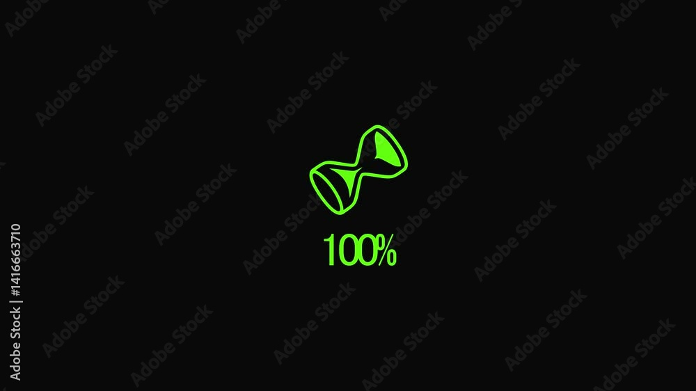neon line circle loading100% frame icon animation background neon line circle loading100% frame icon animation background