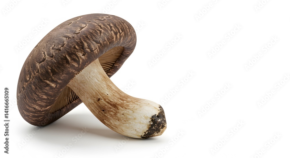 Fresh Shiitake Mushroom Gourmet Food Culinary Ingredient Isolated on White