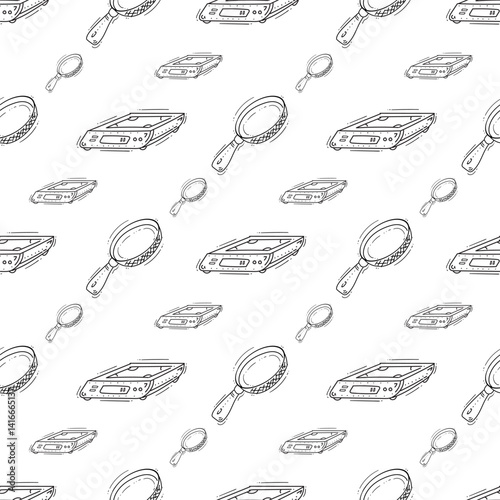 kitchen utensil pattern. kitchenware seamless pattern. doodle cooking utensil seamless pattern. doodle kitchen background
