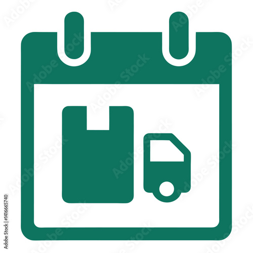 calendar shipment schedule icon silhouette