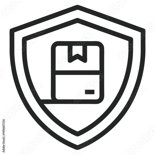 shipping insurance protection shield icon silhouette