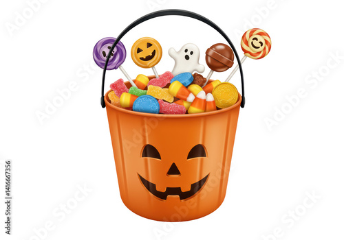 Isolated Halloween Candy Bucket
