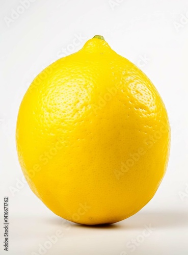 Natural Lemon fruit with green leaf isolated on white background.