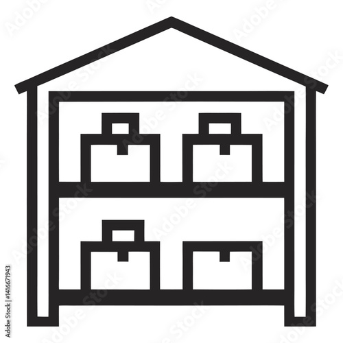 cargo storage racks icon silhouette