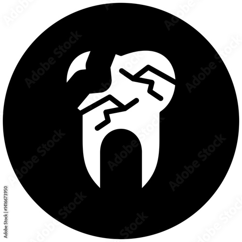 Broken Tooth Icon Style