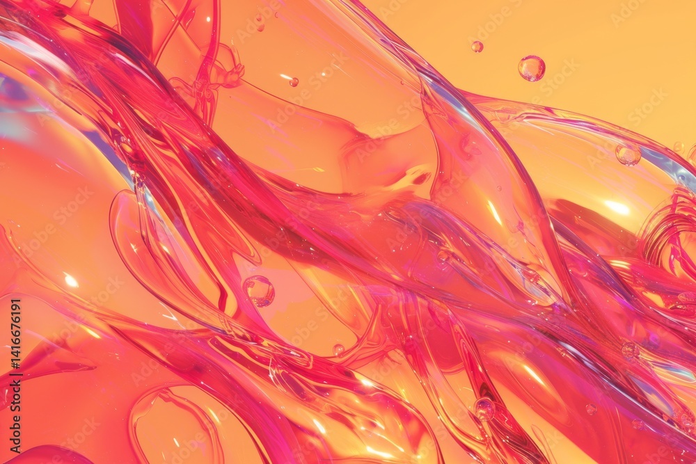 Obraz premium Abstract fluid composition with vibrant shapes