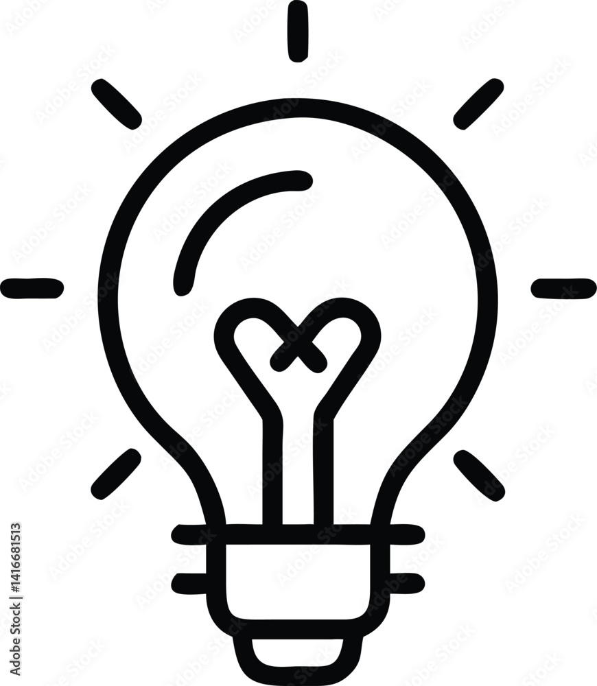 Obraz premium Creative Light Bulb Icon Idea, Innovation and Solution