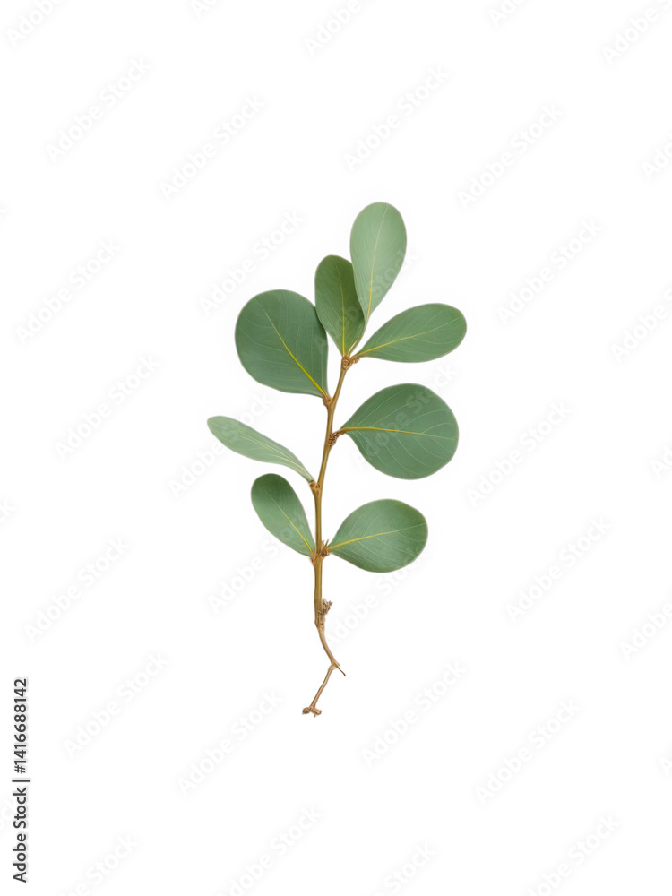 Fototapeta premium Small plant with round leaves isolated over png transparent background