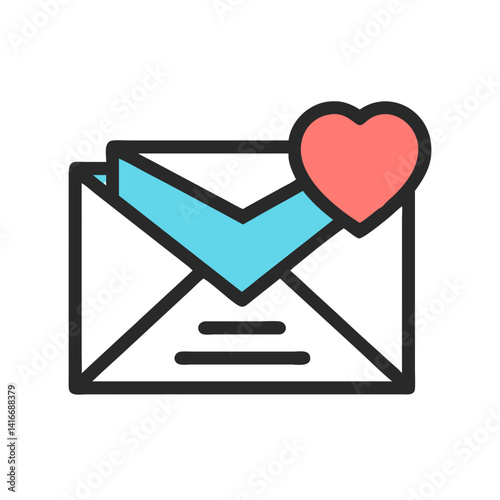 Envelope with Heart Icon Representing Pen Pal and Friendship Communication