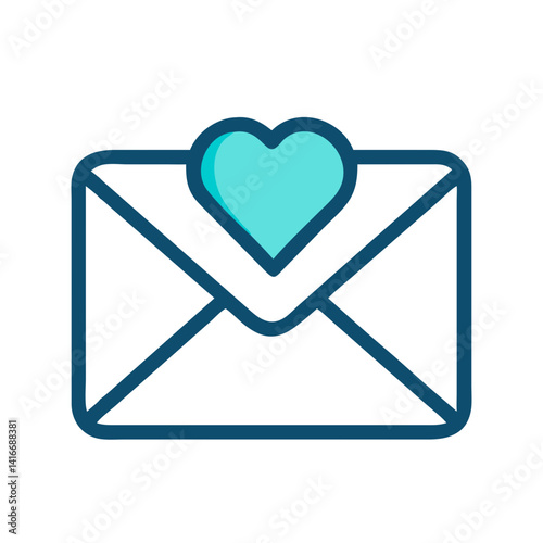 Envelope with Heart Icon Representing Pen Pal and Friendship Communication