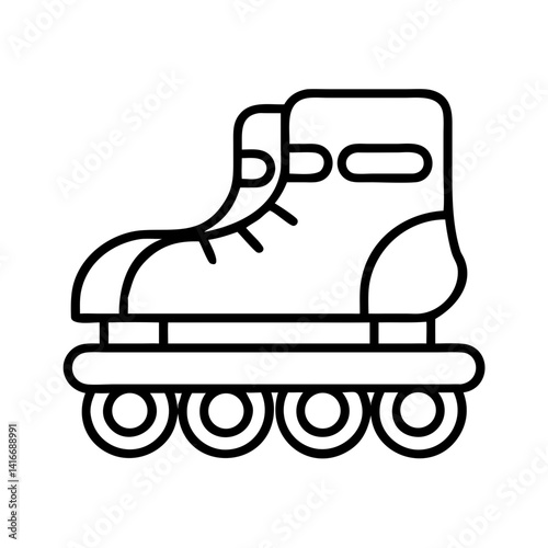 Inline Skates Icon Representing Recreational Skating and Outdoor Fun