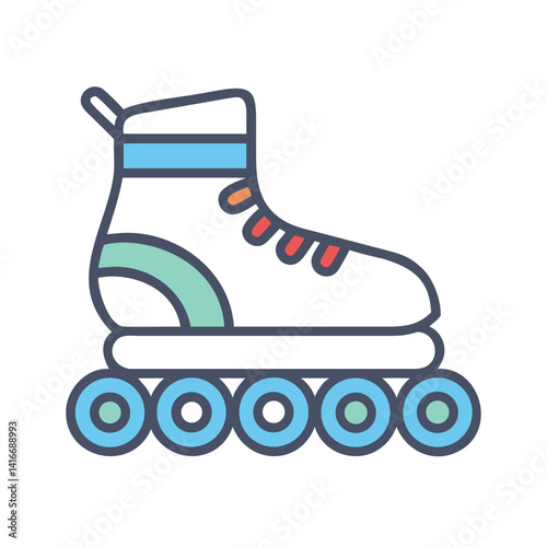 Inline Skates Icon Representing Recreational Skating and Outdoor Fun