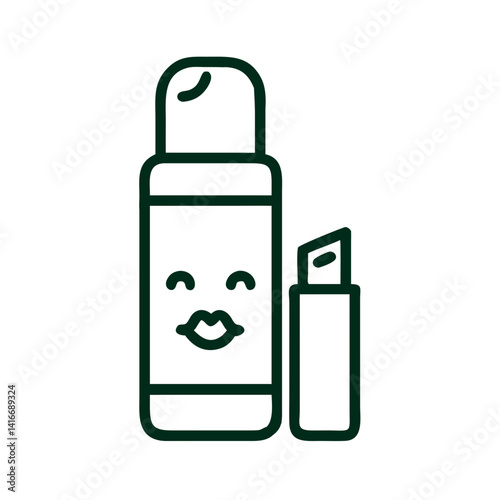 Lip Balm Icon Representing Child Self-Care Product and Lip Protection