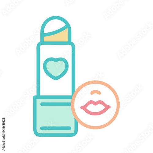 Lip Balm Icon Representing Child Self-Care Product and Lip Protection