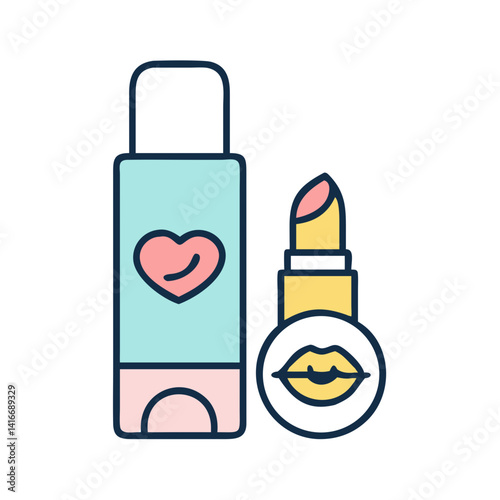 Lip Balm Icon Representing Child Self-Care Product and Lip Protection
