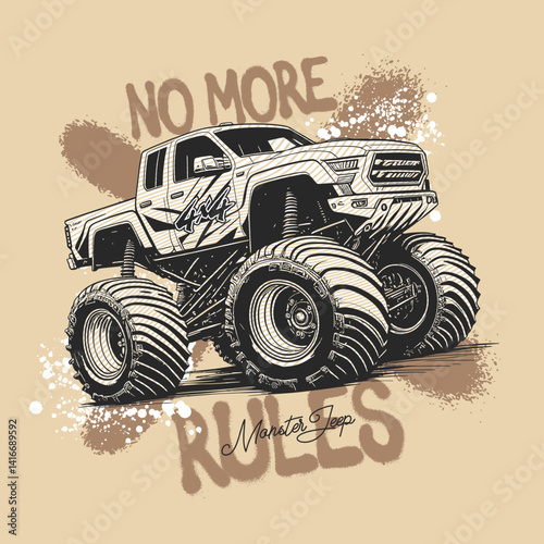 Monster Off Road big power, vector design illustration