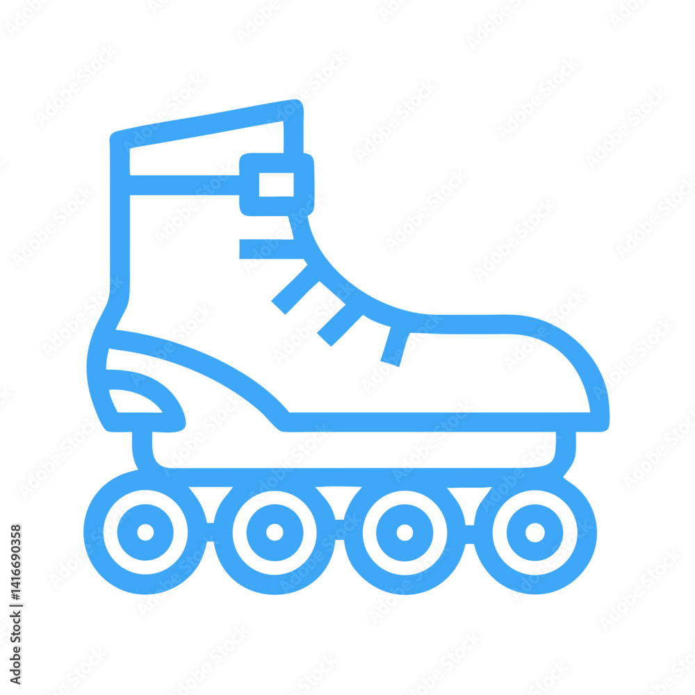 Roller Skate Icon Representing Playground Skating and Recreational Activity Roller Skate Icon Representing Playground Skating and Recreational Activity