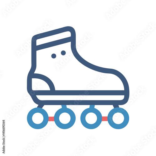 Roller Skate Icon Representing Playground Skating and Recreational Activity