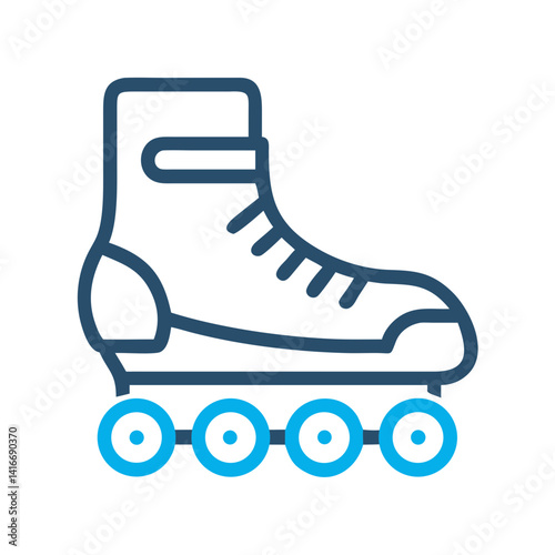 Roller Skate Icon Representing Playground Skating and Recreational Activity